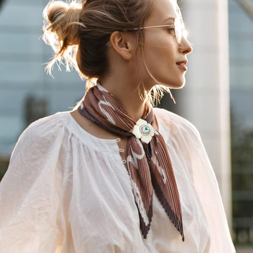 Image of 2 Pcs Scarf Ring Clips for Women Metal Shirt Tightener Cinch Buckle for Silk Scarf Shawl Blouse Sweater T Shirt Clothing Accessories