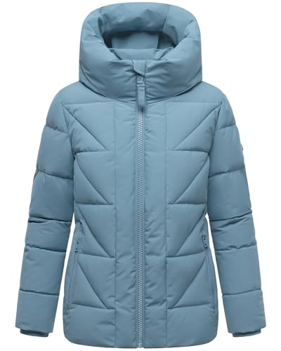 MARIKOO Chaqueta de invierno para mujer con acolchado refinado, talla 16 XS-5XL, azul (Powder Blue), M