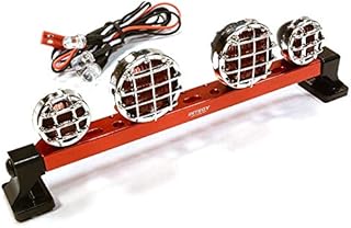 Integy RC Model C26283RED Billet Machined T6 Realistic Roof Top Red Color Spot Light (4) w/LED