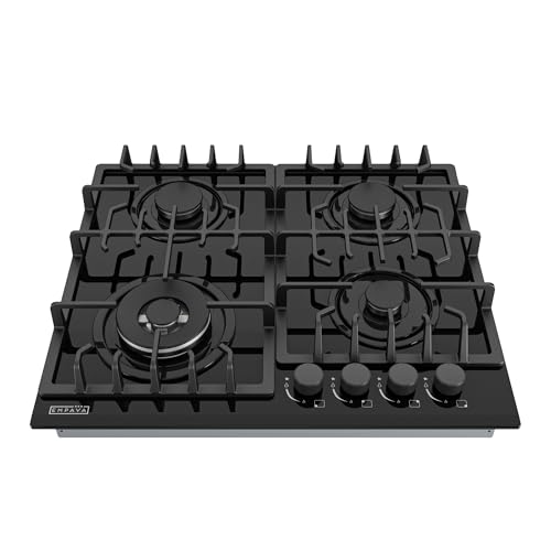 Empava 24" Gas Cooktop in Black Tempered Glass with 4 Burners 24XGC28