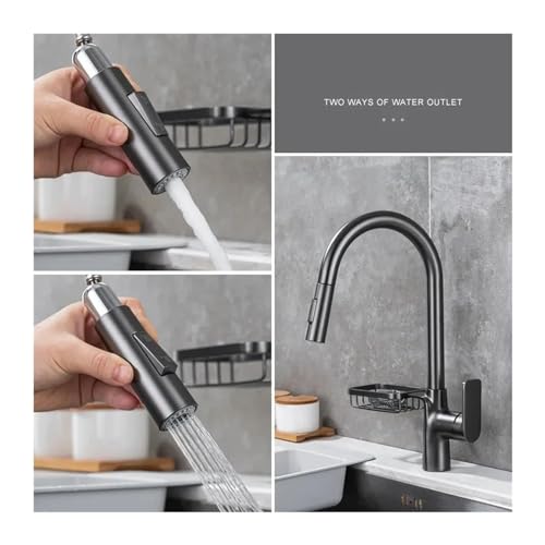 Grifo de cocina mezclador de cobre giratorio con accesorio flexible para el fregadero 3