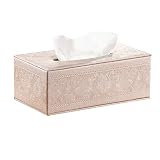 GFDFD PU-Leder Retro Haushalt Büro rechteckig Seidenpapier-Halter-Kasten-Abdeckungs-Fall Serviettenhalter mit Retro Muster Blume (Size : 25cm)