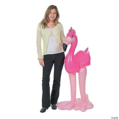 Fun Express Inflatable Pink Flamingo Pool Float - Giant 4 Feet Tall Blow Up Flamingo Toy for Pool Party Decorations | Summer Party Decor for Tropical Luau Theme | Inflatable Toys for Kids and Adults
