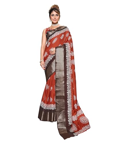 Image of Yashika Women's Dola jacquard Saree| Lightweight Digital Graphic Printed Saree for Women with Unstitched Blouse Piece