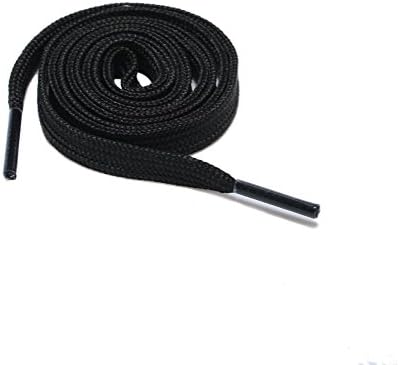 Flat Shoelaces 1/4" Wide Shoes Lace (2 Pair) - Wide Shoelaces - Flat Shoe Laces for Sneakers and Shoes (45" inches (114 cm), Black) - 4