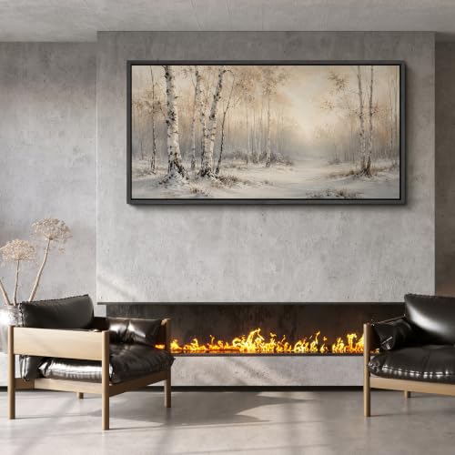 Image of MUDECOR Extra Large Framed Canvas Print Wall Art Birch Art for Living Room