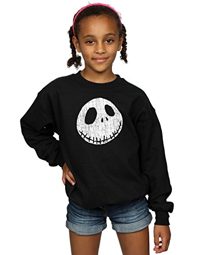 Disney Girls Nightmare Before Christmas Jack Cracked Face Sweatshirt 7-8 Years Black