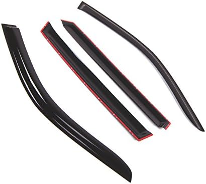 Tuningpros Window Visor Compatible with 2014-2016 BMW X5, DGWV2-782 Outside Mount Deflector Rain Guard Dark Smoke, 4 Pcs Set - 1