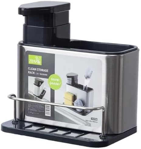 Porta Detergente Inox com Dispenser para Sabão Líquido e Suporte ...