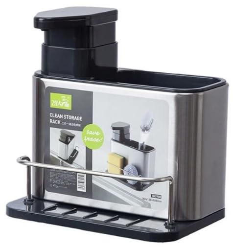 Porta Detergente Inox com Dispenser para Sabão Líquido e Suporte ...