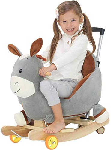 ZHANGYUEFEIFZ Schaukelpferd Plüsch Schaukeltier Pferd Rocking Pferd Stuhl Baby Musik Trojan Spielzeug Geschenk… – Bild 3