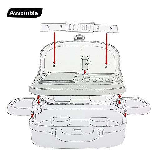 Image of LONGMIRE Kids Kitchen Play Set in Carry Case | Pretend Cooking Toy with Pots | Fruits | Utensils & Stove | Portable Suitcase KitchenToy for Girls & Boys 3+ Years