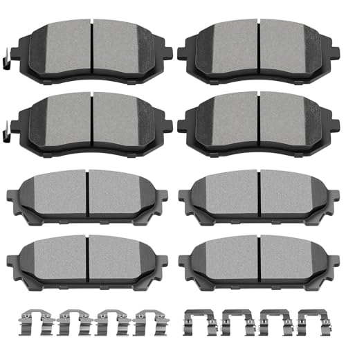 SCITOO Ceramic Front Rear Disc Brake Pad Set fit for 2005-2006 for Saab 9-2X, 2004-2008 for Subaru forester, 2003-2007 for Subaru Impreza