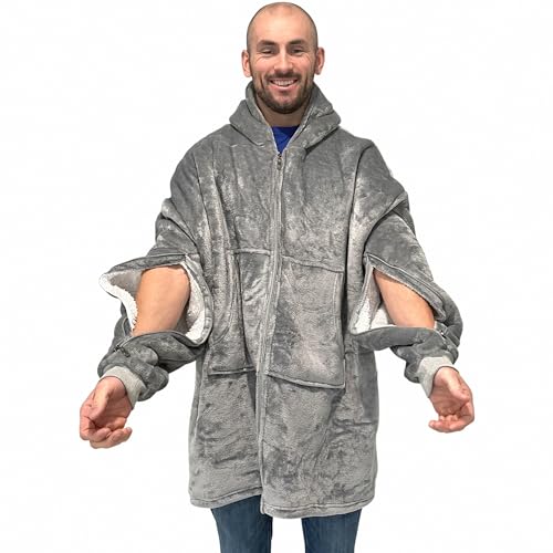 Premium Dialysis Sweatshirts with Arm Zipper | Ultra-Soft Cozy Oversized Wearable Blanket Hoodie | Infusion hoodie women and for men | Dual-Arm & Chest Access (Unisex) by Dialysis Clothing - Used condition - Image 6