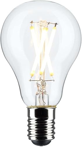 Miniatura 2 de Satco S21872 - Bombilla LED A15 de 5,5 W, transparente, base intermedia, 2700 K, 450 lúmenes, paquete de 2