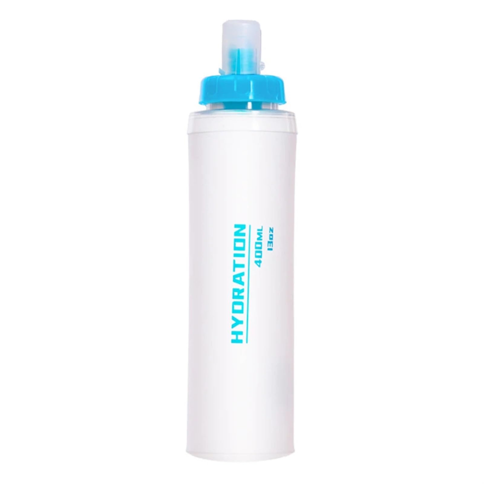 QuxetlRyz Sports Water Bottle TPU Collapsible Drink Water Bottle Folding Running Hydration Pack Silicone Nozzle Reusable Lightweight for Outdoor Camping(Transparent 400ml)