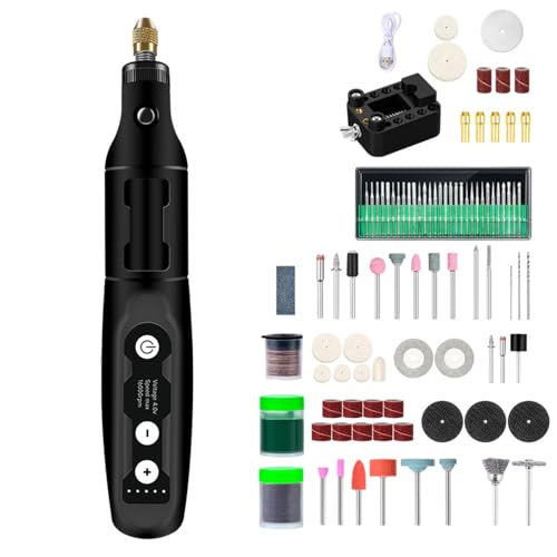 Practical Cordless 3.7V Rotary Tool Set 5 Speed Adjustment 18000rpm Includes 166 Pieces for Crafting and Metalwork Cordless Rotary Tool Set