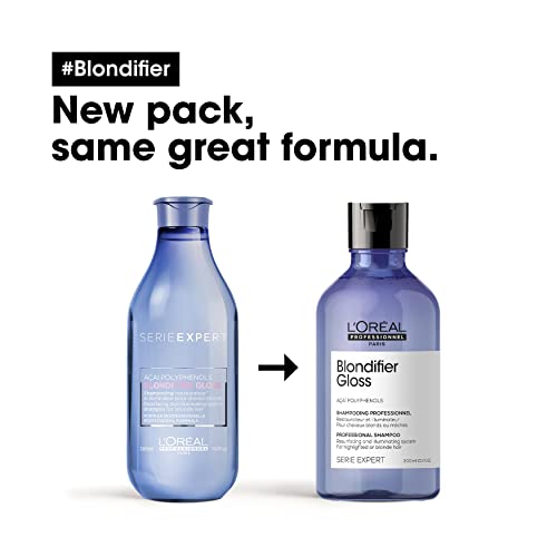 L’Oréal Professionnel | Shampoo, For Highlighted or Blonde Hair, Serie Expert Blondifier Gloss, 300 ml