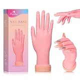 Buqikma Nail Practice Hand for Acrylic Nails, Mannequin Hand for Nails Practice, Flexible Bendable Fake Hand Manicure Nail Practice Hand 1Pcs
