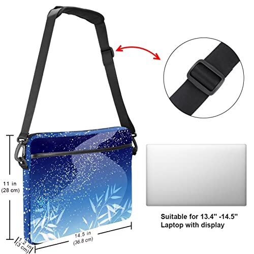 Sac ordinateur portable 13 pouces fleur violette et bambou - 5