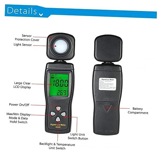 Luxómetro de mano digital NUOBESTY herramienta de medición de luz 4