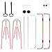 FINCOME Gymnastics Bar for Kids with Gymnastics Rings, Height Adjustable Gymnastics Horizontal Bar, Foldable Bar Gymnastics Equipment for Home Room Indoor Outdoor Gym Practics, Gymnastic Bar Pink