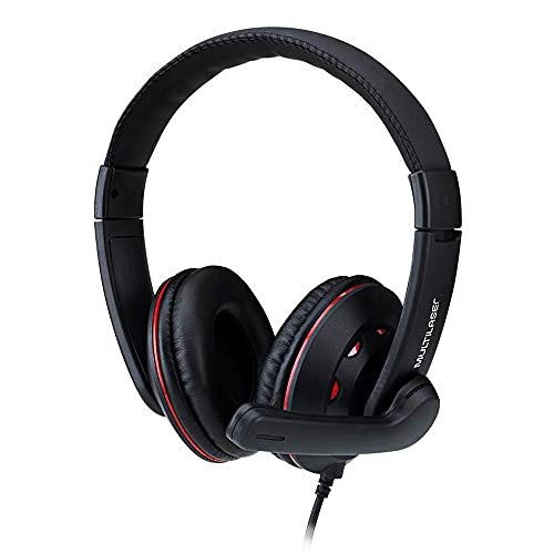 Fone de Ouvido Headset Gamer P3+P2 Preto e Vermelho Multilaser - PH335