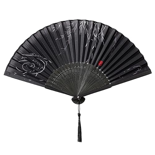 Genérico Ventilador de mano plegable de estilo chino, ventilador plegable de papel de estilo antiguo, ventiladores de mano antiguos orientales para uso diario y puesta en escena Genérico Ventilador de mano plegable de estilo chino, ventilador plegable de papel de estilo antiguo, ventiladores de mano antiguos orientales para uso diario y puesta en escena