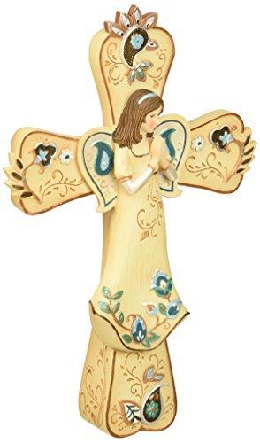Pavilion Gift Company Perfectly Paisley Angel Prayers Self Standing Cross, 7-1/2-Inch