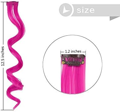 Dreamlover Kids Hair Extensions for Girls, Coloured Hair Extensions for Kids, Rainbow Hair Accessories for Girls, 24 Pack