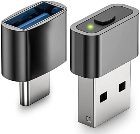 Geyes Mouse Jiggler, Undetectable Mouse Mover Device Has Two Swing Modes Jiggle and Multi-Track,Keeps for Computer/Laptop Awake, Driver-Free, Plug-Play with USB-C Adapter (Metal Black)