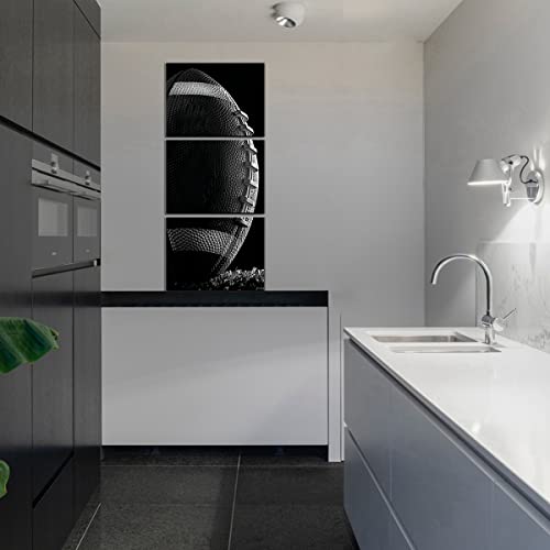 Minimalist Black And White Rugby Poster Print Gym Wall Art American Football Sport For Boy's Room Wall Decor Black Canvas Painting 12X16 Home Décoration Kids Room Framed #TOP1