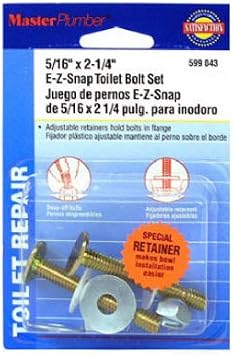 Master Plumber 599043 MP Snap Toilet Bolt, 2-Pack