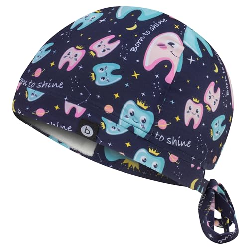 B-well Modena Op Haube Stoff OP Hauben mit Spandex Stoff für Ärzten, Krankenschwestern, Zahnärzten, Pharmazeuten, Tierärzten, Medizinischem Personal (1, Glänzen, Standard Size)