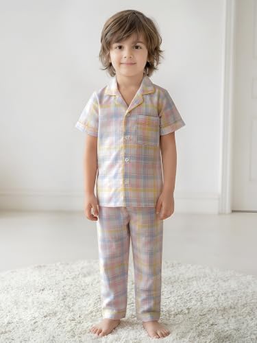 Image of POLKA TOTS 100% Pure Cotton Half Sleeve Night Suit for Kids, Girls & Boys | Cotton Pyjama Set | Unisex Night Dress for Children | Night Suit for Girls |Sleepwear for Kids | Winter Night Dress for Boys