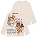 Paw Patrol Shirt for Girls, Liberty and Skye Long Sleeve Tshirt, Cotton Kids Tshirt, Cute Unicorn Clothes, Beige 4