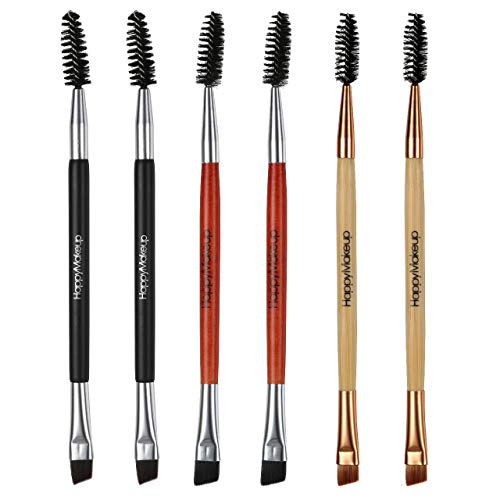 Preisvergleich Produktbild Faletony 6x Doppel-Ende Augenbrauenbürste Augenbrauenpinsel Kosmetik Make-up Pinsel Augenbrauen Pinsel + Augenbrauen Kamm, Schwarz (Mix, 01+02+03)