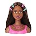 Barbie Doll Styling Head, Brown Hair with 20 Colorful Accessories, Doll Head for Hair Styling