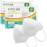 general merchandising 20 Farbige FFP2-Gesichtsmasken, Kleine Größe, CE- Zertifiziert | FFP2-Gesichtsmaske in 2 Farben: Weiß, Schwarz einzeln versiegelt PFE ≥ 94 ... (Weiß)