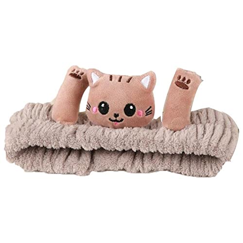 Bontannd Make-up Spa Stirnband Gesichtswäsche Stirnband Tier Stirnband Zum Waschen Gesicht Korallen Fleece Kosmetik Stirnband Plüsch Tierohren Dusche Hairband Für Frauen Mädchen Cover