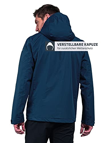 Foto von Schöffel Herren Jacket Gmund M, wind- und wasserdichte Regenjacke, atmungsaktive Outdoor Jacke, Wanderjacke mit verstaubarer Kapuze, dress blues, 54