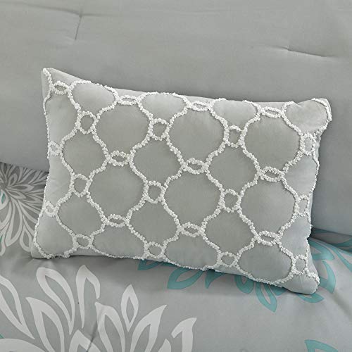 Madison Park Essentials Maible Cozy Bed In A Bag Comforter With Complete Cotton Sheet Set-Floral Medallion Damask Design All Season Cover, Decorative Pillow, Queen (90 In X 90 In), Floral Aqua 9 Piece #TOP3