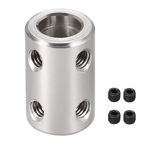 TOP-VIGOR 8mm to 8mm Bore Rigid Coupling D14mm x L22mm Stainless Steel Shaft Coupler Connector, Shaft Coupling Joint Con