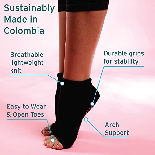 Tucketts Anklet Toeless Non-Slip Grip Socks - Anti Skid Yoga, Barre, Pilates, Home & Leisure, Pedicure - L/Xl - 1 Pair Twilight Sky Large #TOP1