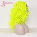 Sapphirewigs Yellow Color Wavy Glueless Synthetic Lace Front Wig Heat Resistant Hand Tied Lace Front Wigs For Women Party