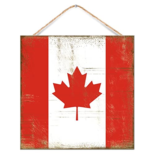 Panneau d'art du Canada en bois massif au design vertical prestigieux