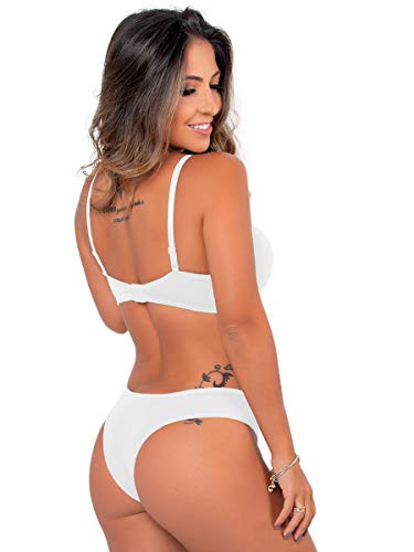 1 Langerie Conjunto Strappy Sutian Calcinha Tanga Revenda Multicor (M)