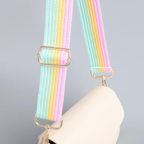 Image of chushui Purse Strap Replacement Crossbody Wide Adjustable, Retro Canvas Stripe Vintage Casual Woven with Gold Hardware 29-51 Inches for Women's Totes Handbags
