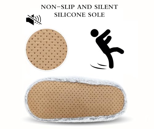 Image of Keyela Women's Ballerina Slippers,Non-Slip Bedroom Slippers Socks | Soft fuzzy slipper socks for ladies Indoor home slippers Cozy sock slippers Ballet Slippers
