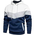 Hoodie Herren Pullover Langarm Sweatjacke Kapuzenpullover Farbblock Sweatshirt